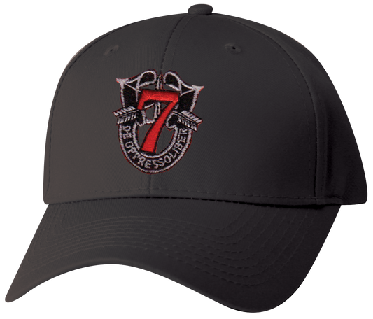 7th Special Forces Logo Embroidered on a Black Structured Ball Cap