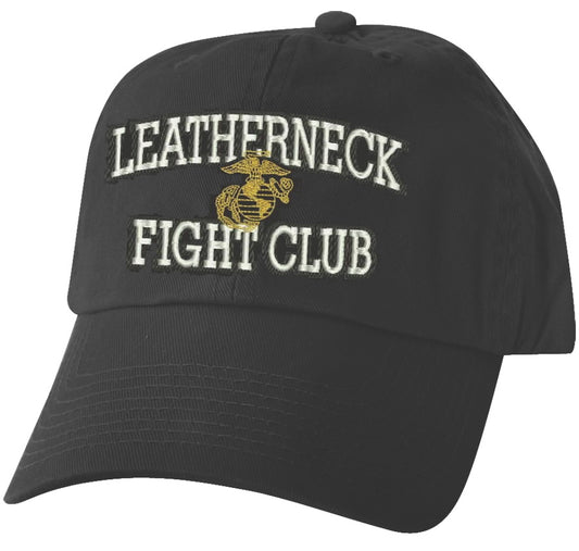Leatherneck Fight Club Direct Embroidery on Black Ballcap