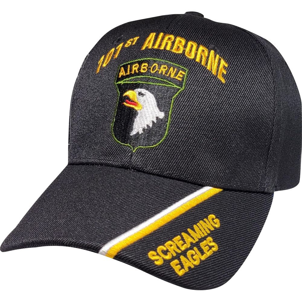 101st Airborne Embroidered Black Ball Cap