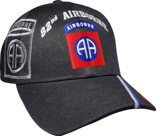 82nd Airborne Embroidered Black Ball Cap