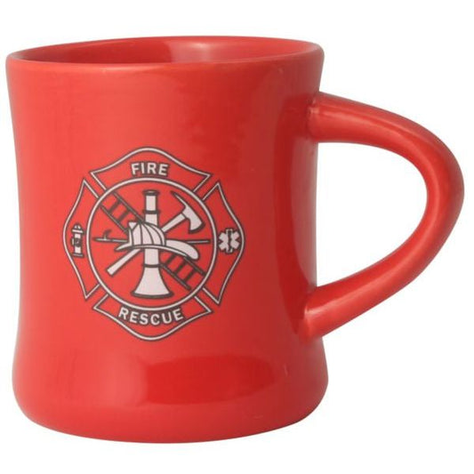 Firefighter / Maltese Cross on 8 oz. Red Diner Mug
