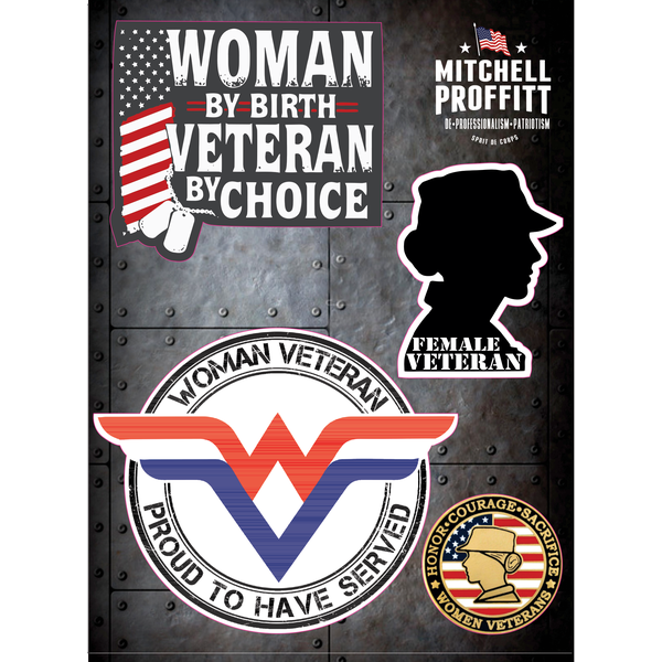 Woman Veteran on Sticker Sheet