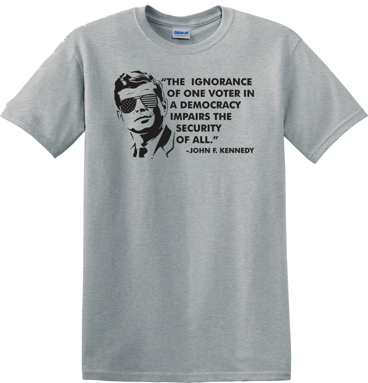 John F. Kennedy Quote on Grey T-Shirt