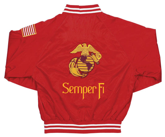 EGA Emblem Patch with Semper Fi on Red Satin Jacket