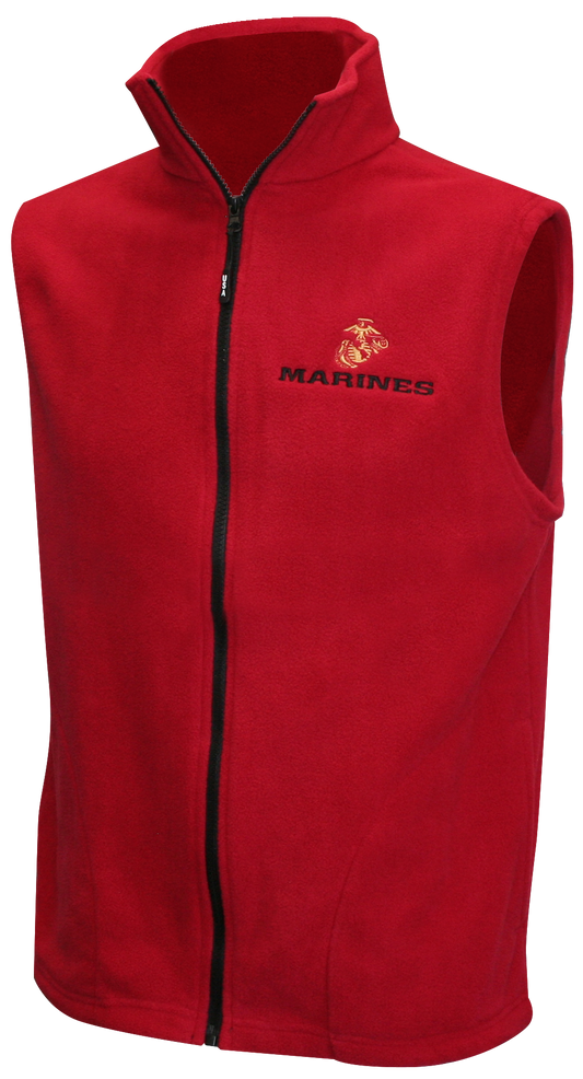 US Marine EGA Embroidered on Fleece Vest Jacket