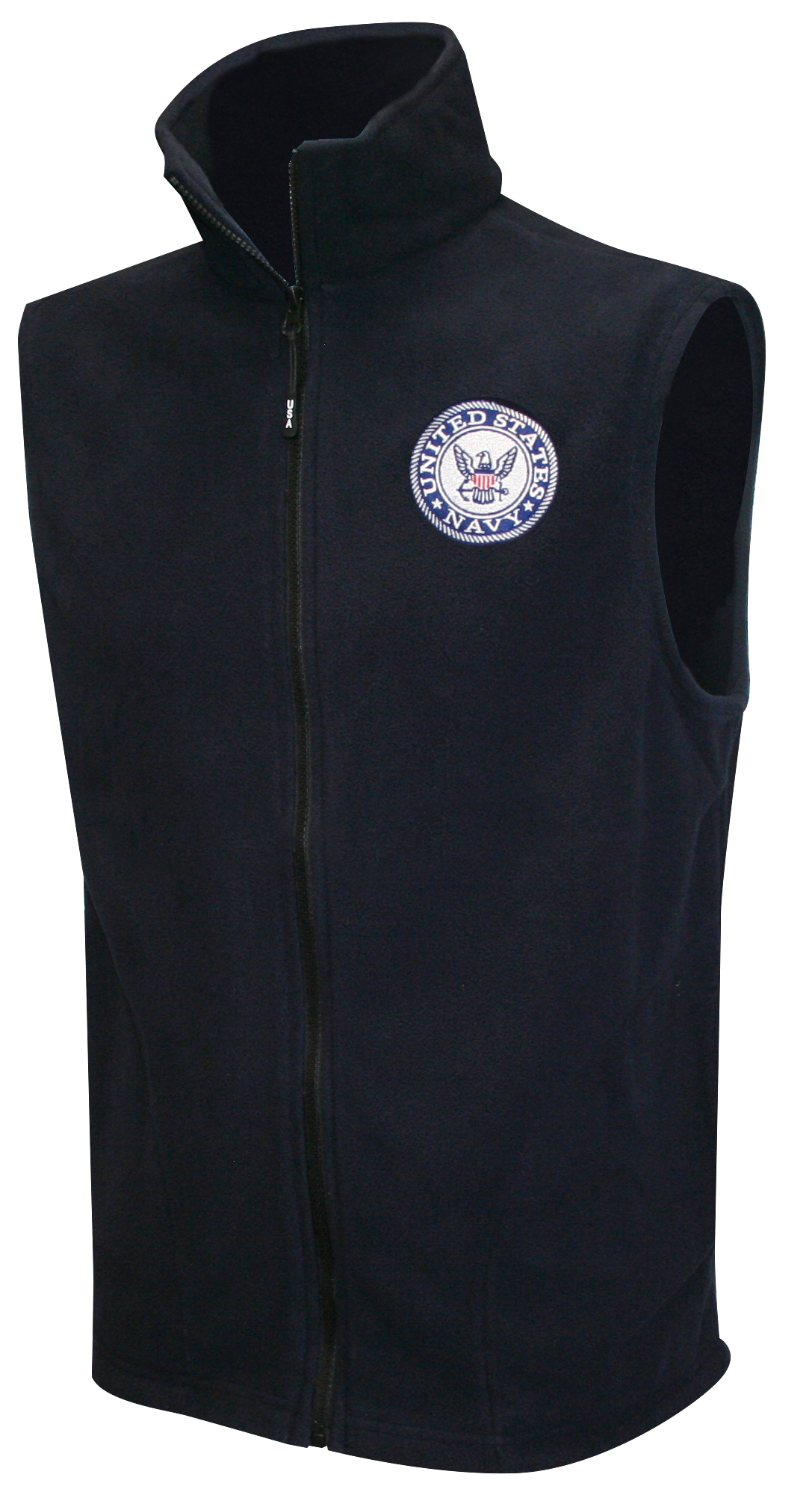 US Navy Crest Embroidered on Fleece Vest Jacket
