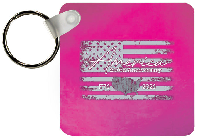 America 250th Anniversary Pink Key Chain