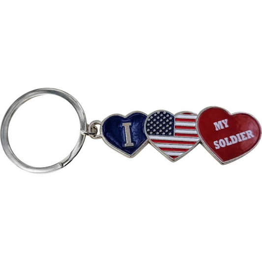 I Love USA (My Soldier) Key Tag