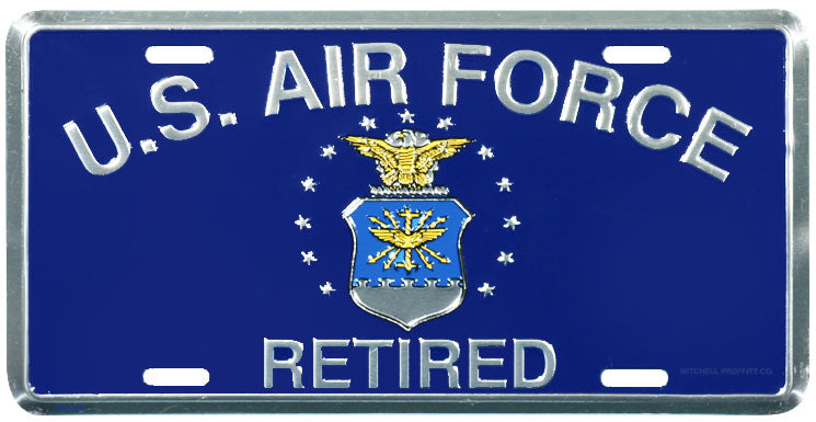 US Air Force Retired License Plate (Old Style)