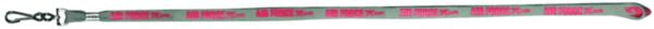 Air Force Mom Silk Screened in Pink Ink on J-Hook Tubular Grey Lanyard