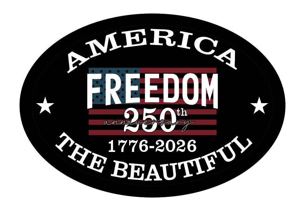 Oval Magnet - America The Beautiful 250th Anniversary 1776 - 2026 Design