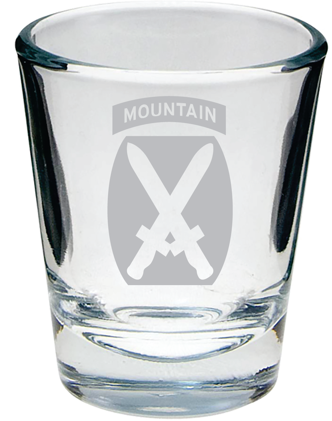 10th Mountain Shot Glass (Silver)