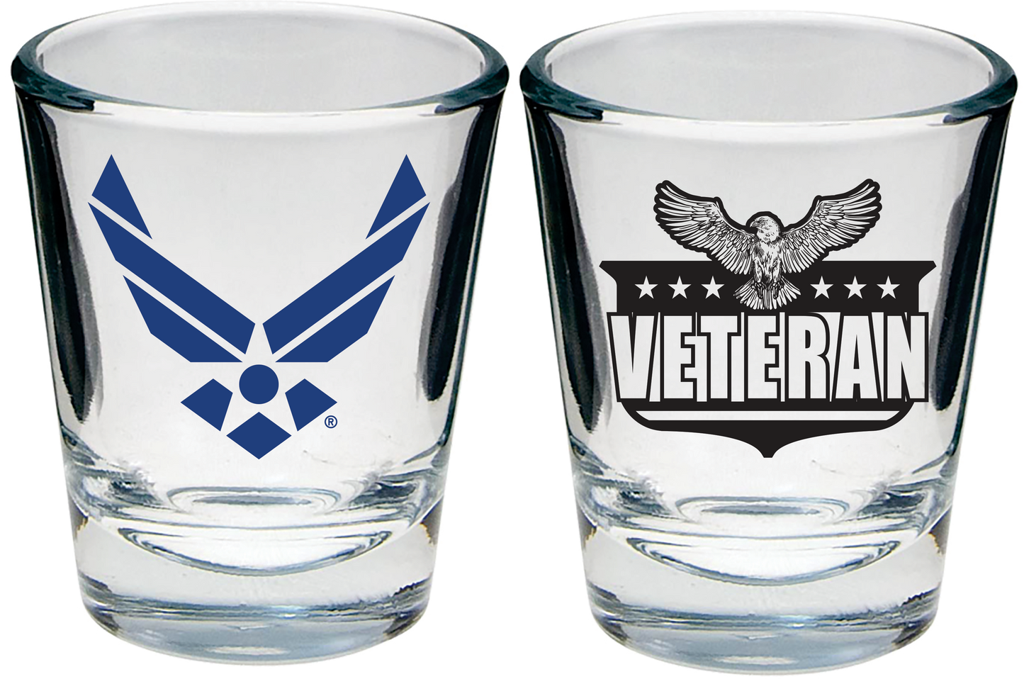U.S. Air Force Symbol and Eagle Veteran Shot Glass