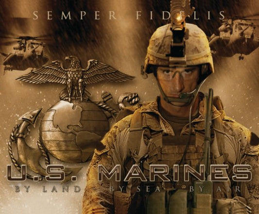 U.S. Marines, By Land - By Sea - By Air on Mouse Pad