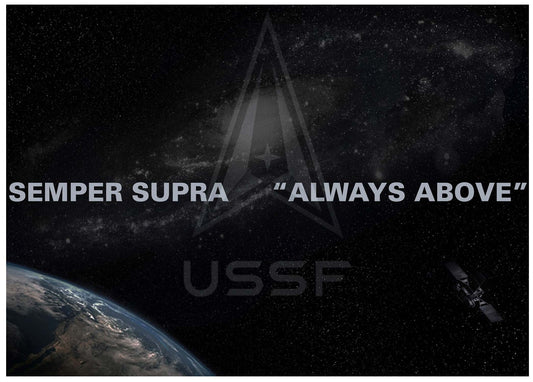 U.S. Space Force Symbol with Semper Supra "Always Above" on Mouse Pad