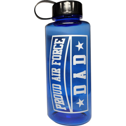 Proud Air Force Dad on 36 oz. on Blue Water Bottle