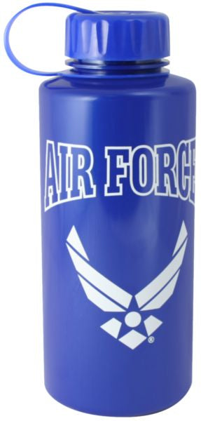 U.S. Air Force Symbol on 36 oz. Blue Water Bottle
