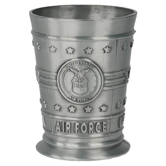 U.S. Air Force Crest on 2 oz. Silver Molded Shot Glass