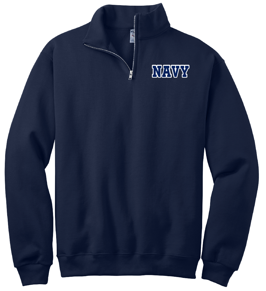 Navy 1/4 Zip Fleece Sweatshirt