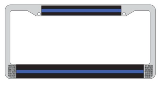 License Plate Frame - Blue Line (Police)
