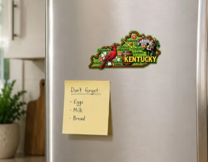 Die Cut Magnet - State of Kentucky with Elements