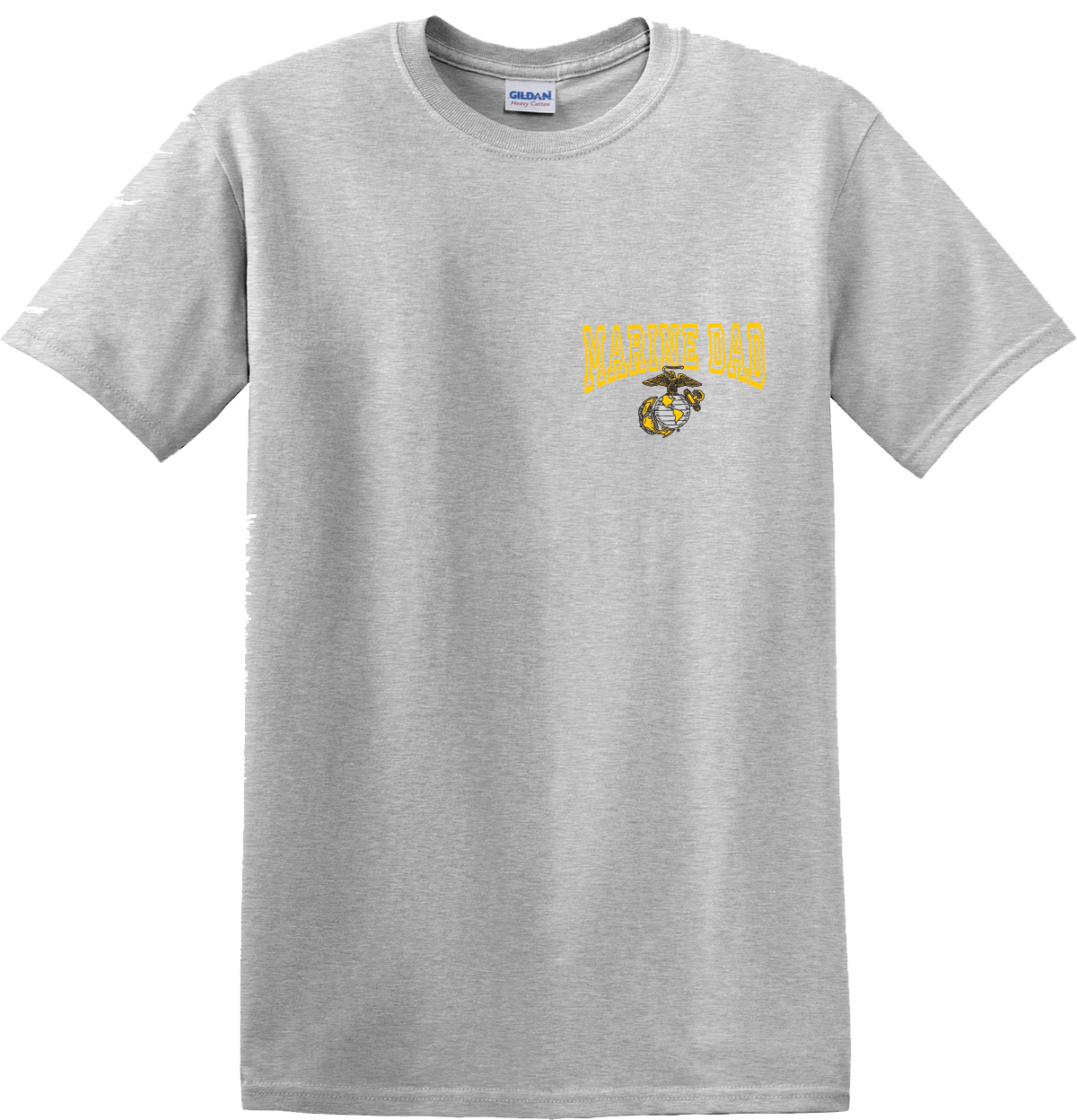 MARINE DAD with Eagle, Globe and Anchor on Grey T-Shirt