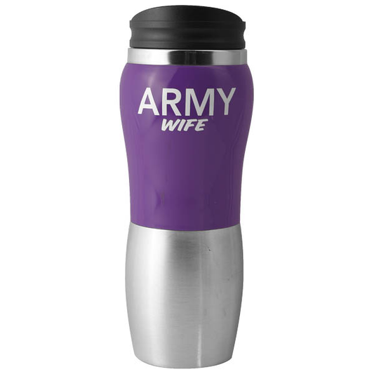 ARMY WIFE on 14 oz. Acrylic Accent Stainless Tumbler