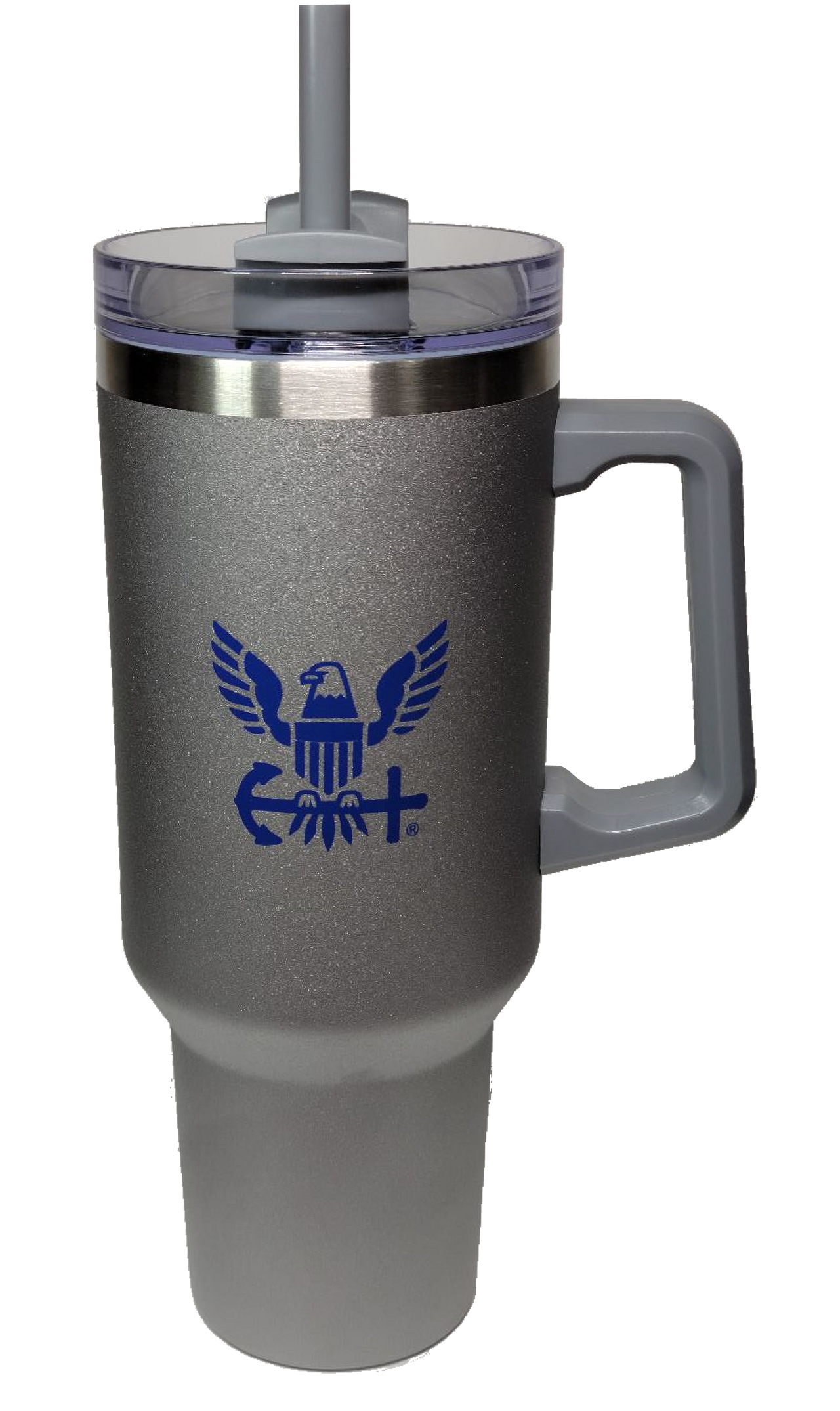 US Navy Icon Logo on 40oz Double Wall Tumbler with Handle
