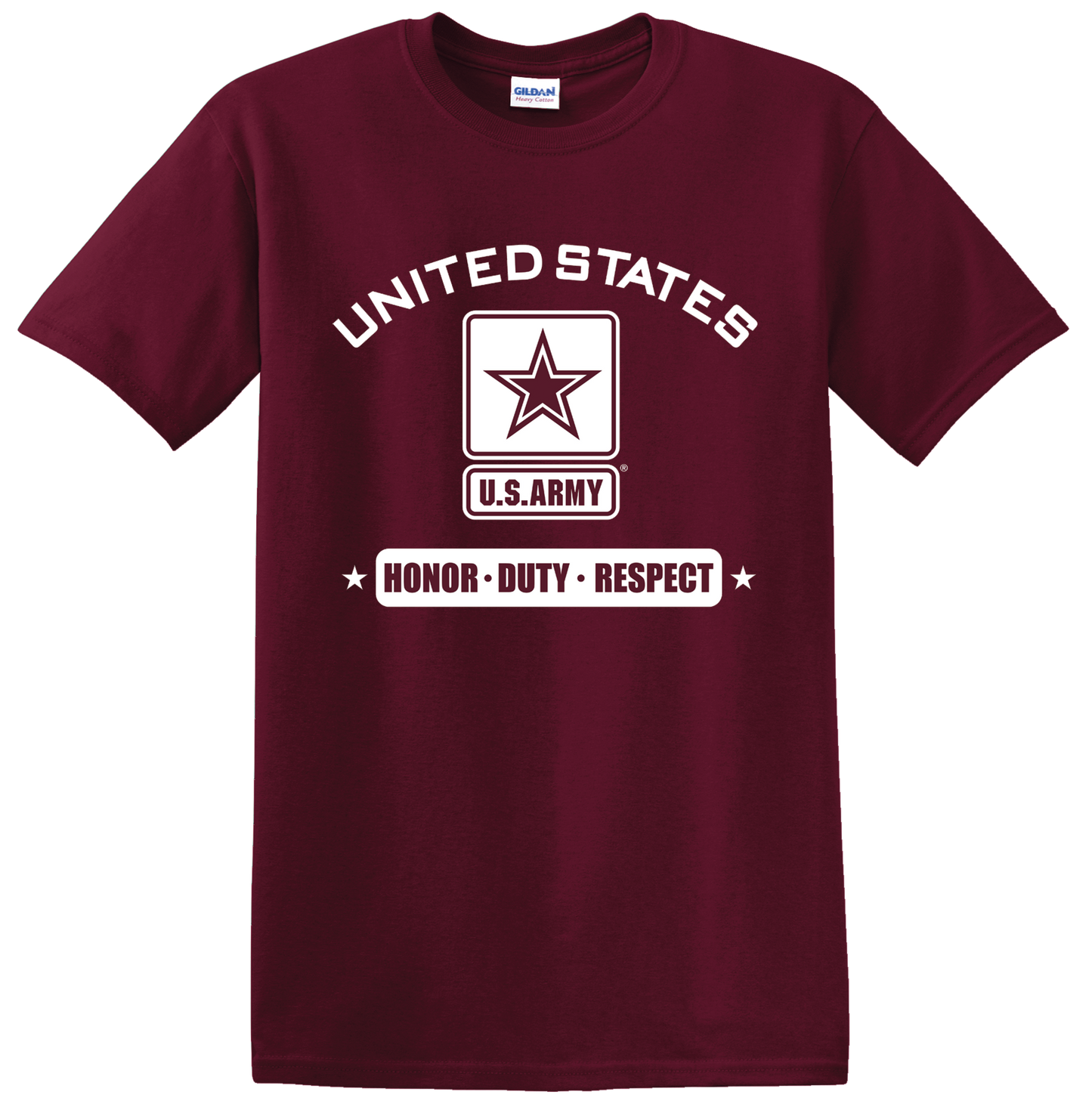 United States Army Honor Duty Respect with Army Star on Unisex Short Sleeve T-Shirt