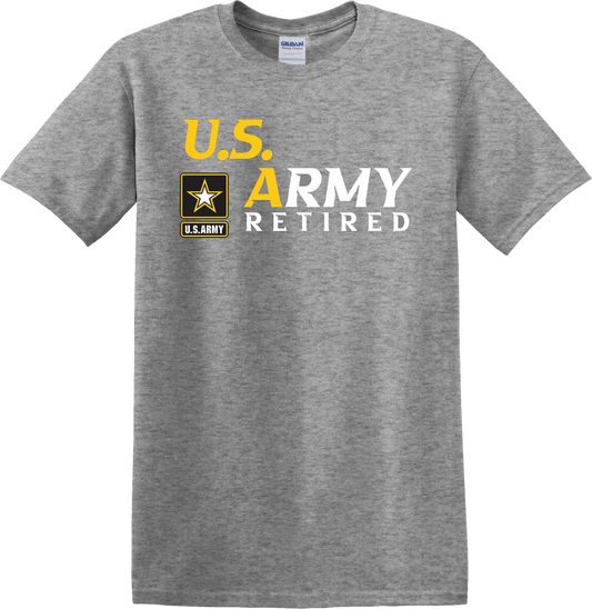 U.S. Army Retired with U.S. Army Star on Unisex Short Sleeve T-Shirt