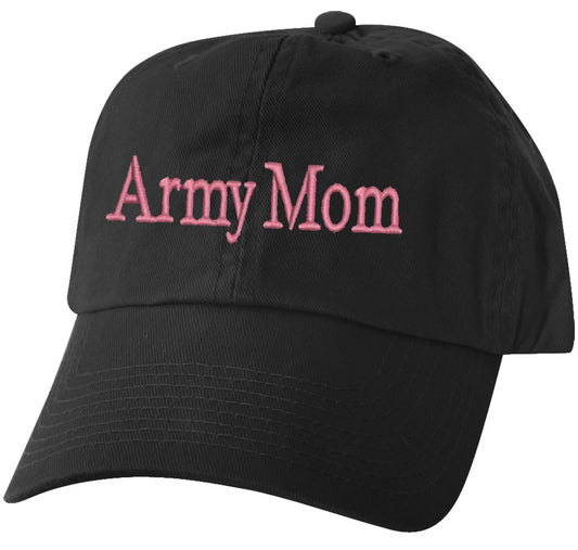 Army MOM on Black Un-Structured Ball Cap