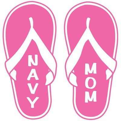 Navy Mom Flip Flop Sticker, Vinyl Transfer
