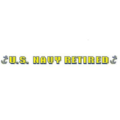 US Navy Retired Anchor Decal, Window Strip
