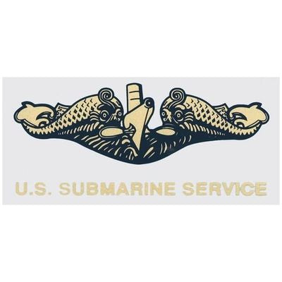Submarine Dolphin Gold Decal, 5"