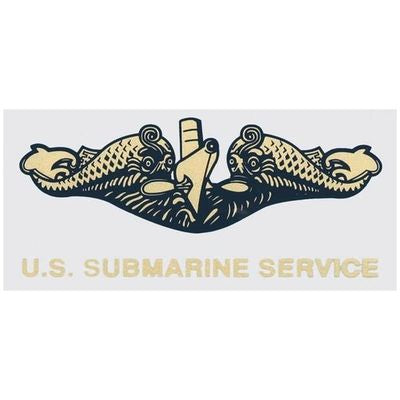 Submarine Dolphin Gold Decal, 5&quot;