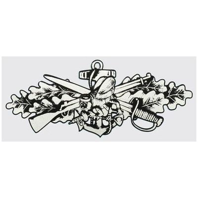 Seabee Combat Warfare Silver Decal