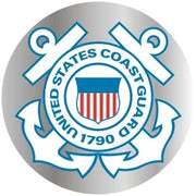US Coast Guard, USCG Round Chrome Sticker, 3"