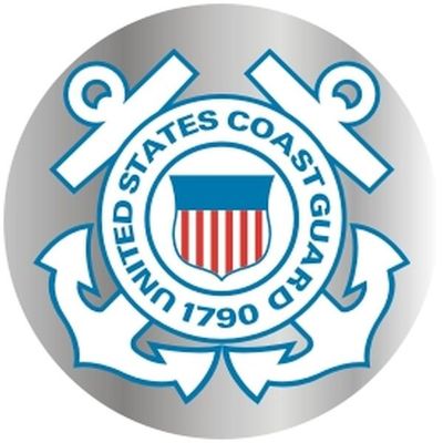 US Coast Guard, USCG Round Chrome Sticker, 3"