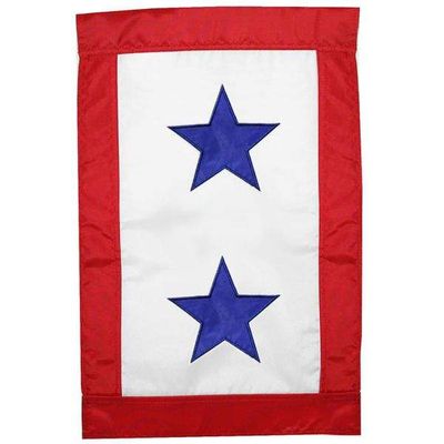 Two Blue Star Service Garden Flag