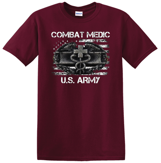 Combat Medic US Army Black T-Shirt