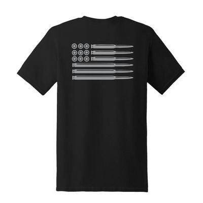 Tattered American Flag Black T-Shirt - Black