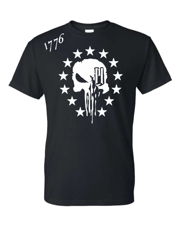 Protect the 2nd Amendment Punisher Skull Full Front T-Shirt