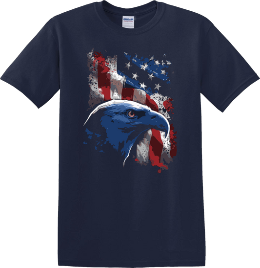 American Flag with Eagle Full Front T-Shirt