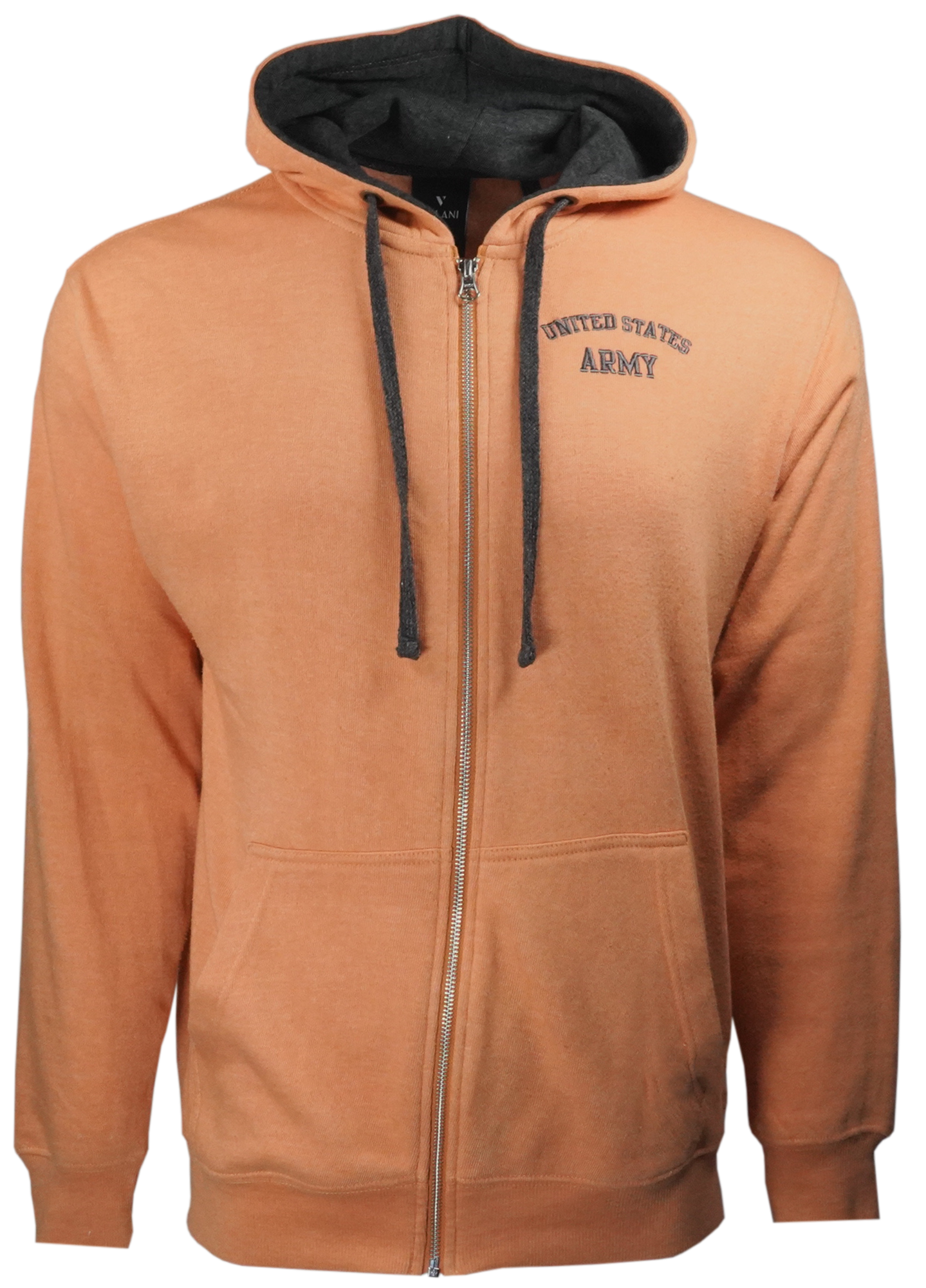 United States Army on Fleece Zip Up Hoodie