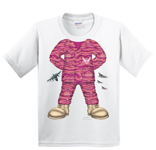 US Air Force Camo Uniform on White Toddler Shirts
