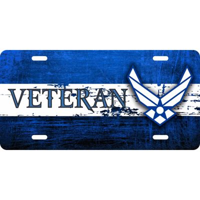 US Air Force USAF Veteran Distressed License Plate