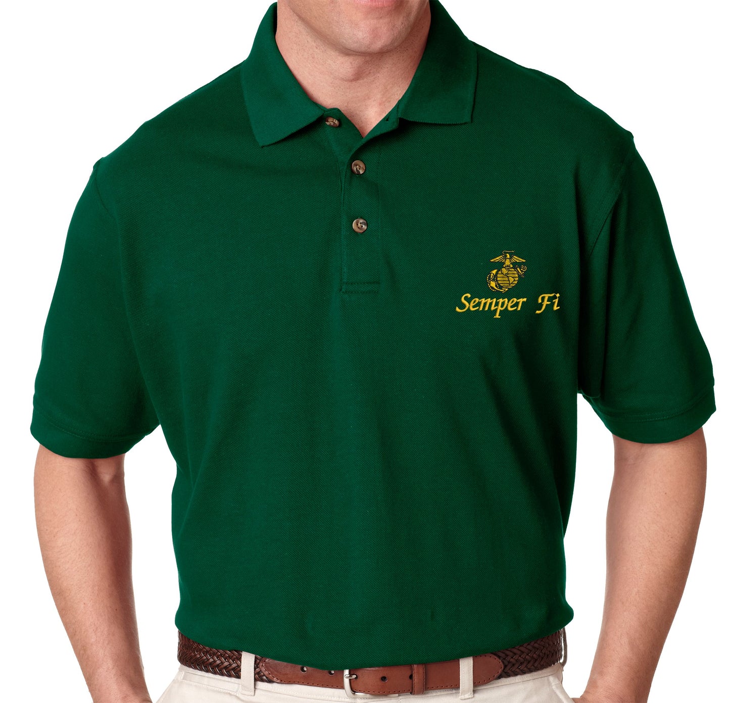 Semper Fi with Eagle, Globe and Anchor Polo Shirt