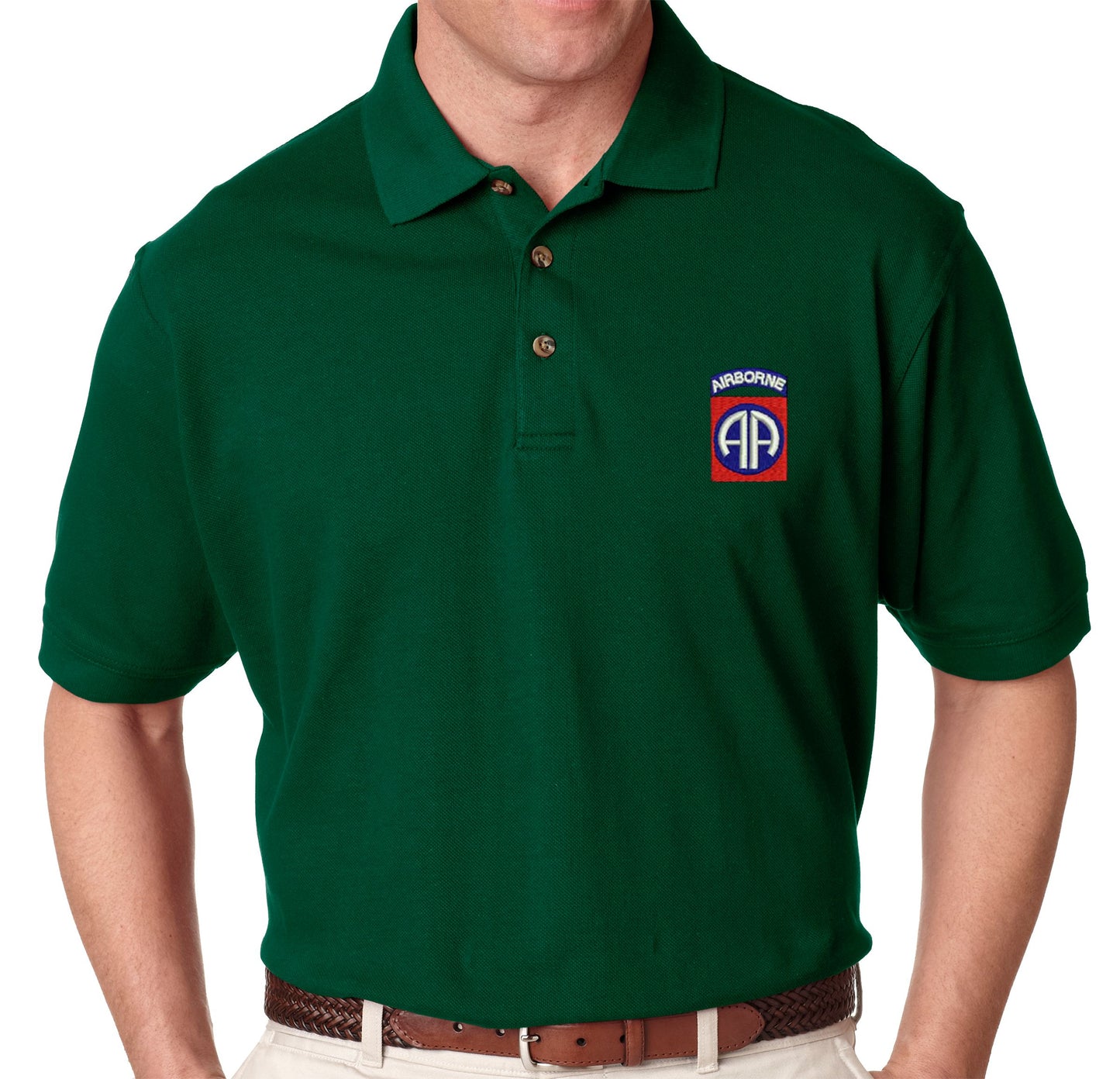 82nd Airborne Crest Black Polo shirt
