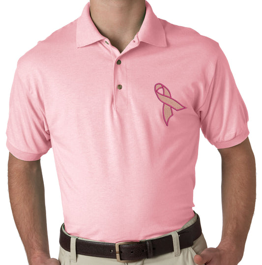 Pink Ribbon Light Pink Polo Shirt