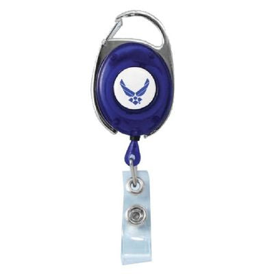 Air Force Retractable Badge Holder with Carabiner Clip